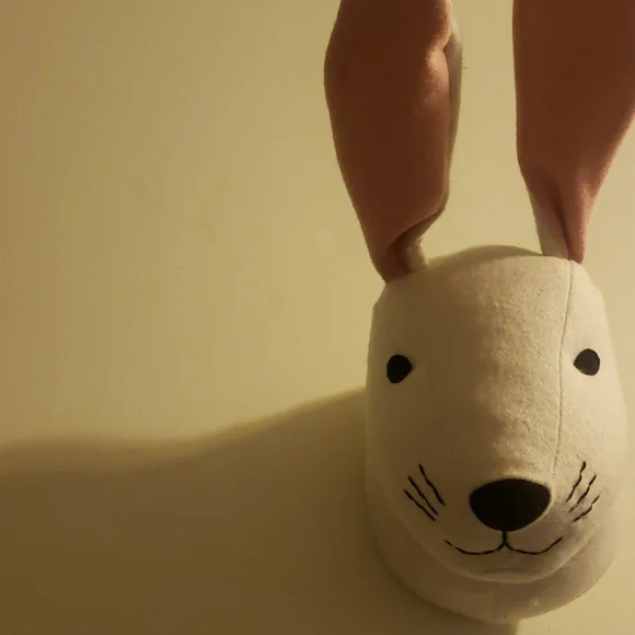 White Rabbit Plush Heads Wall Decor x2